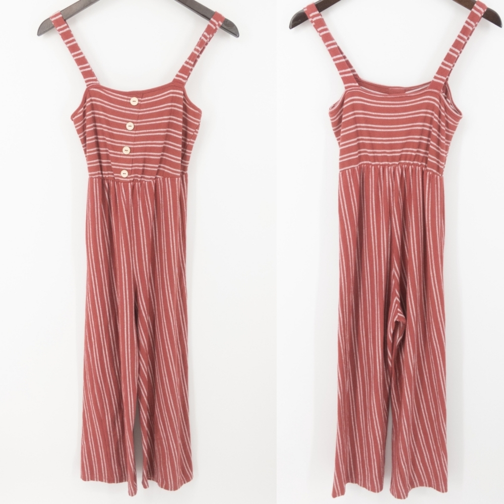 Caution To The Wind Striped Jumper Overalls S